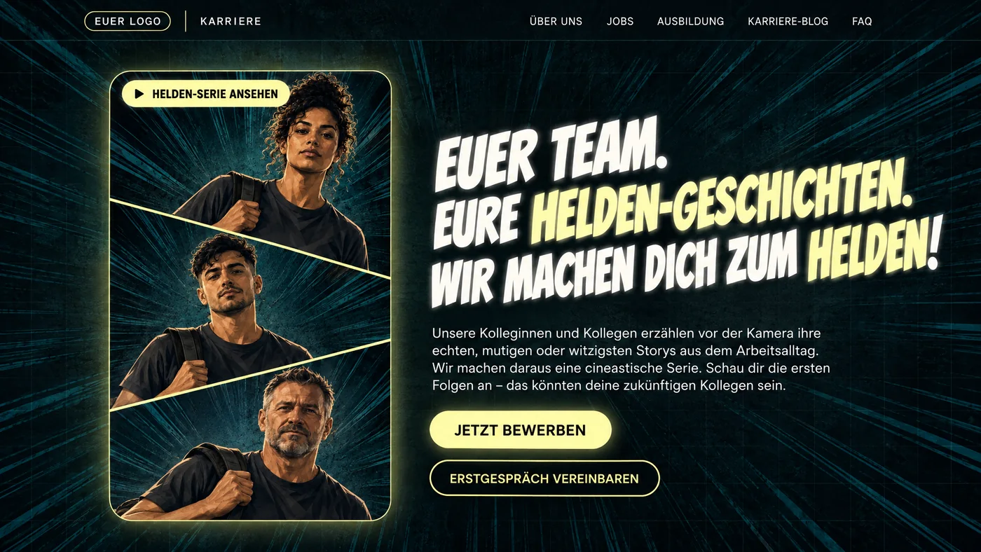 Karriere-Landingpage am Rechner